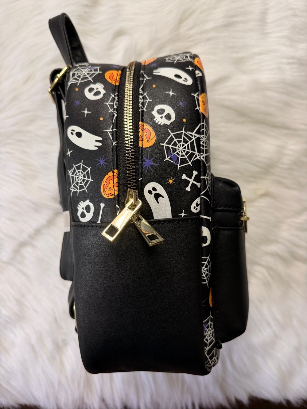 Disney Black Halloween Mickey Mini Backpack with Orange Accents- NWT - Picture 6 of 12